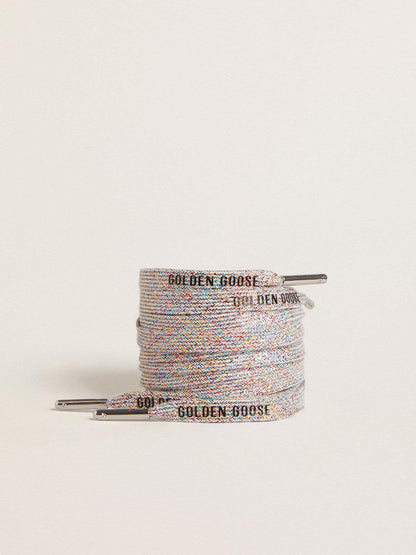 Multicolor Lurex laces with contrasting black logo - Golden Goose Women|Men
