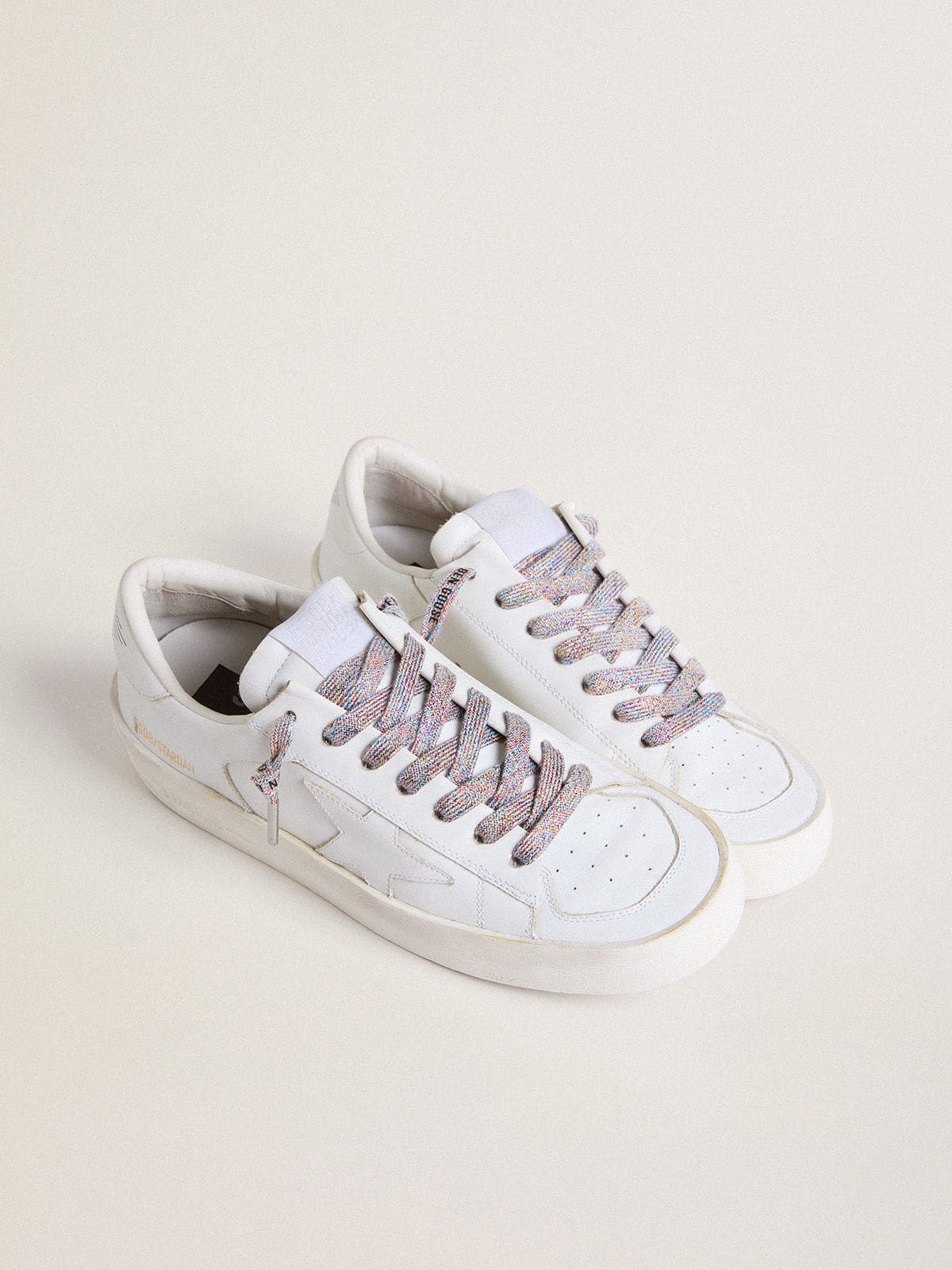 Multicolor Lurex laces with contrasting black logo - Golden Goose Women|Men