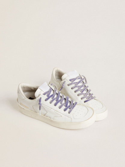 Worn-purple cotton laces with logoed aglet - Golden Goose Women|Men