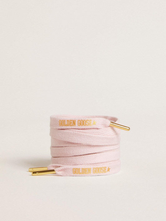 Pink cotton laces with contrasting gold-colored logo - Golden Goose Women|Men
