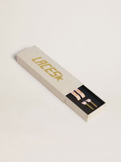 Pink cotton laces with contrasting gold-colored logo - Golden Goose Women|Men