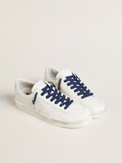 Navy blue cotton laces with contrasting gold logo - Golden Goose Women|Men