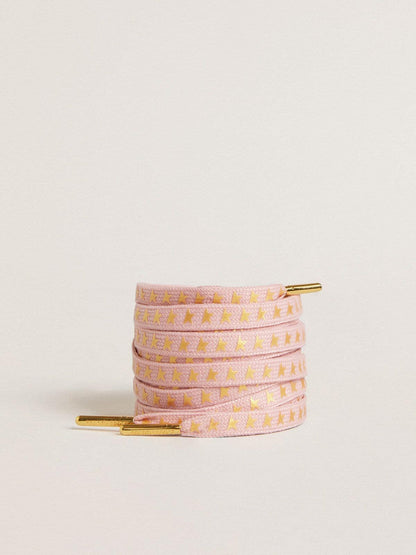 Pink cotton laces with contrasting gold stars - Golden Goose Women|Men