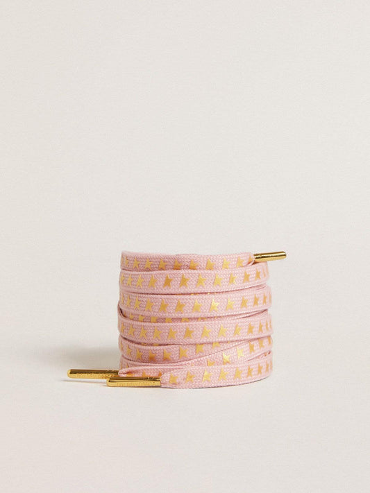 Pink cotton laces with contrasting gold stars - Golden Goose Women|Men
