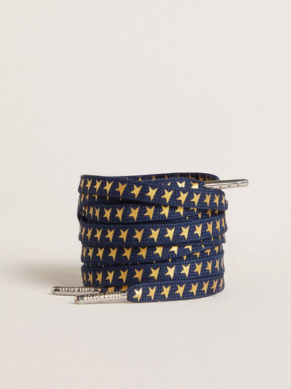 Navy-blue laces with contrasting gold stars - Golden Goose Women|Men