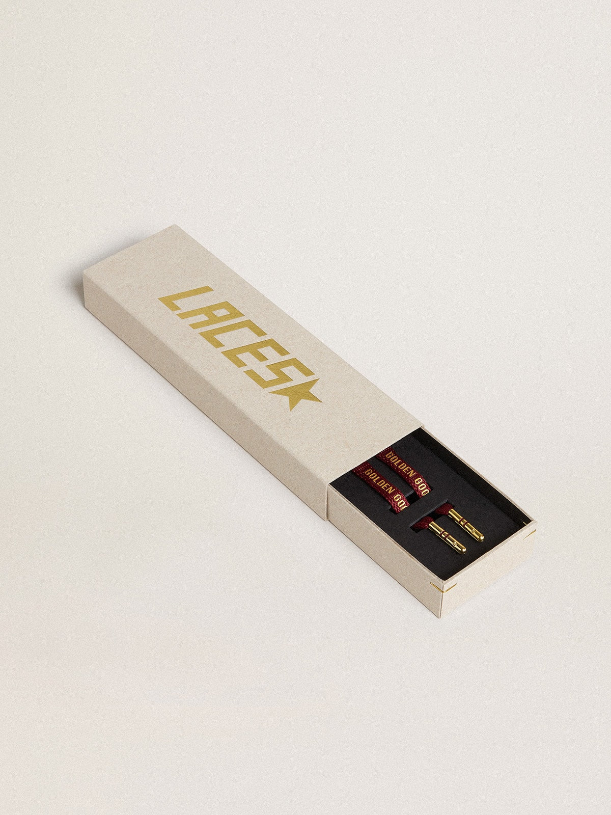 Burgundy cotton laces with contrasting gold-colored logo - Golden Goose Women|Men