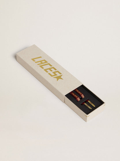Burgundy cotton laces with contrasting gold-colored logo - Golden Goose Women|Men