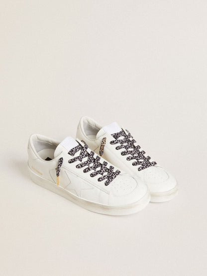 Gray and black animal-print laces with contrasting gold logo - Golden Goose Women|Men