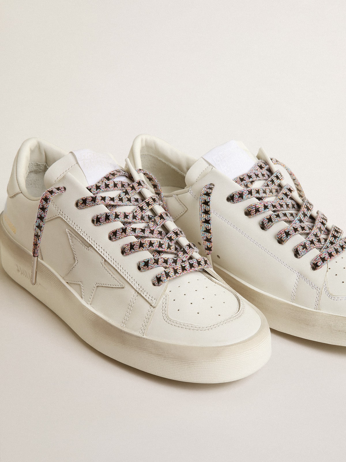 Multicolor Lurex laces with contrasting black stars - Golden Goose Women|Men