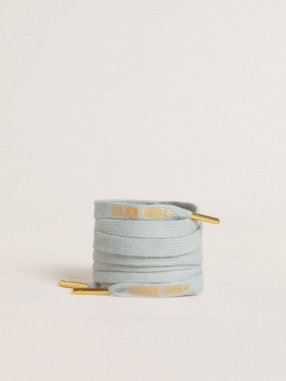 Light-blue cotton laces with contrasting gold-colored logo - Golden Goose Women|Men