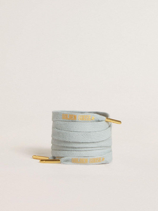 Light-blue cotton laces with contrasting gold-colored logo - Golden Goose Women|Men