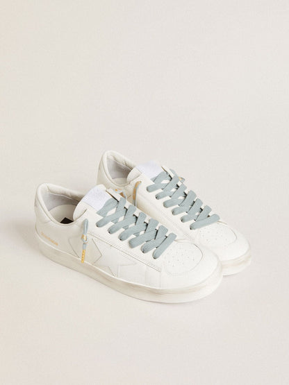 Light-blue cotton laces with contrasting gold-colored logo - Golden Goose Women|Men