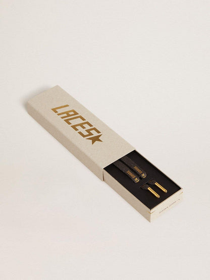 Dark gray lurex laces with contrasting gold logo - Golden Goose Women|Men