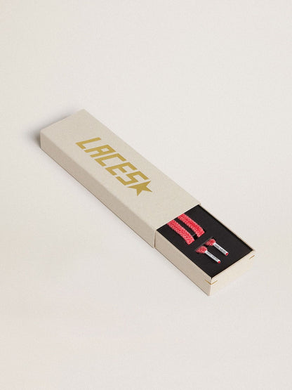 Worn-red cotton laces with logoed aglet - Golden Goose Women|Men