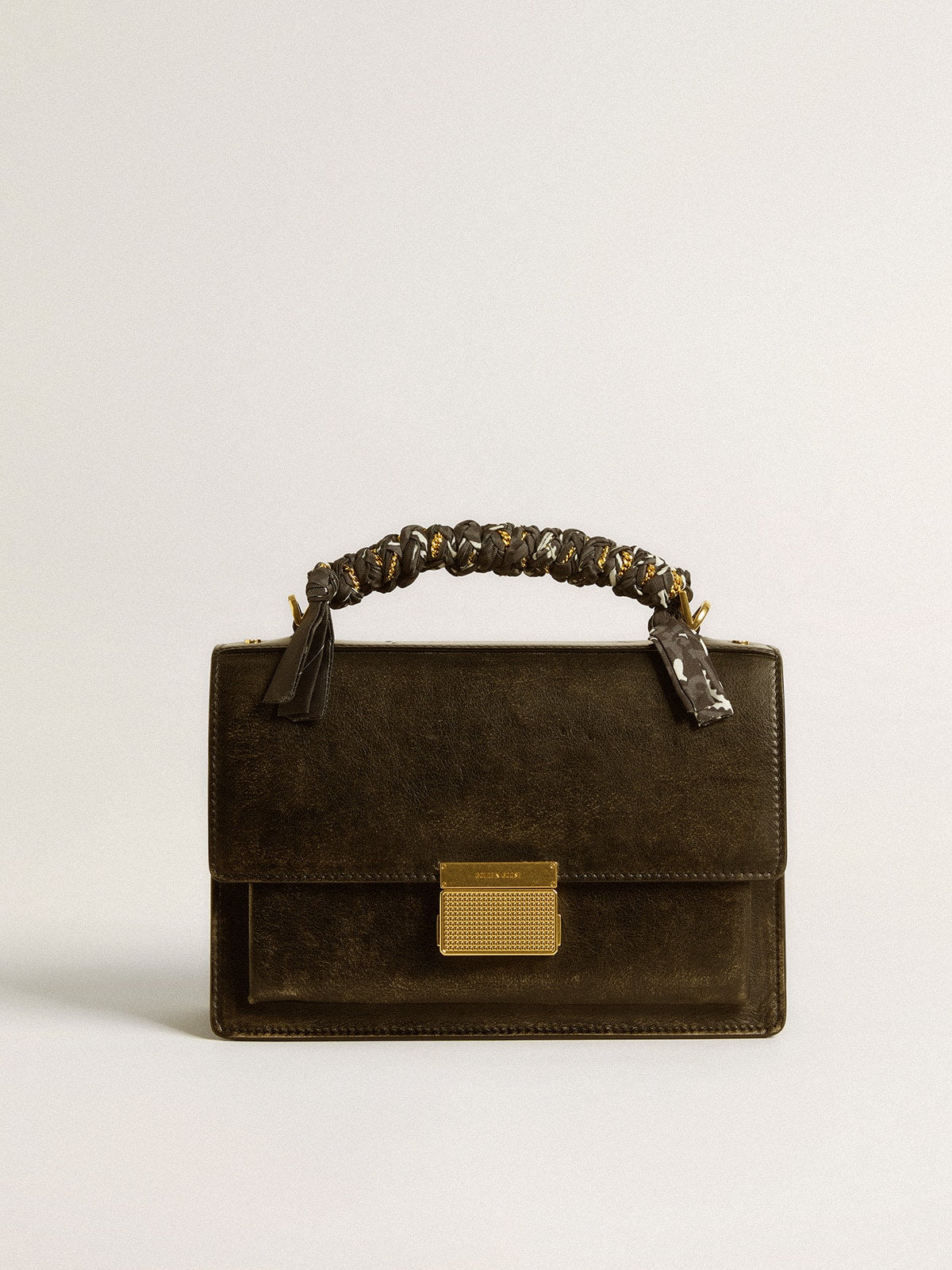 Black braided fabric charm with brass chain - Golden Goose Women
