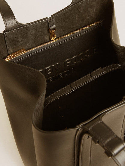 Pouch in black leather with raised logo - Golden Goose Women