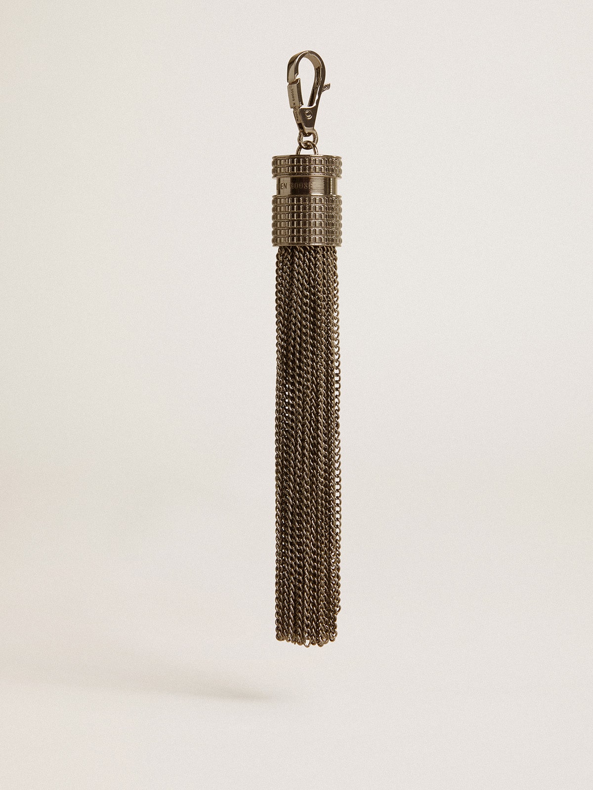 Tassel-shaped charm in silver-colored brass with crystals - Golden Goose Women