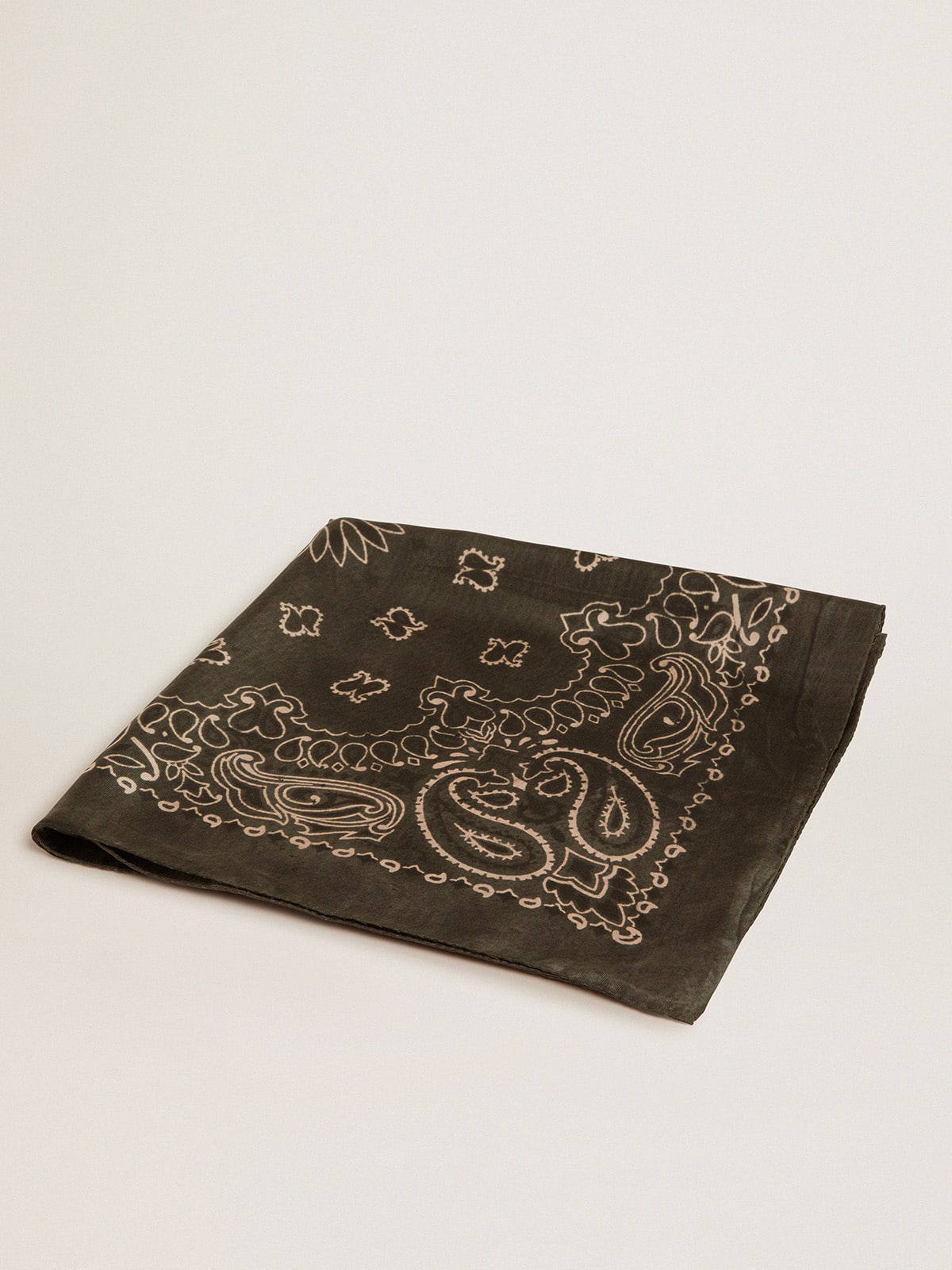 Moss-green scarf with paisley pattern - Golden Goose Women|Men
