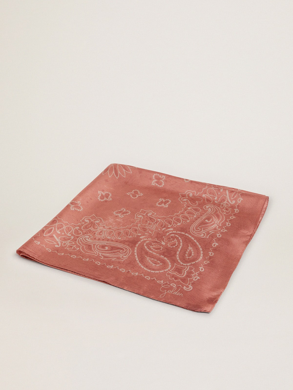 Old rose scarf with paisley print - Golden Goose Women|Men