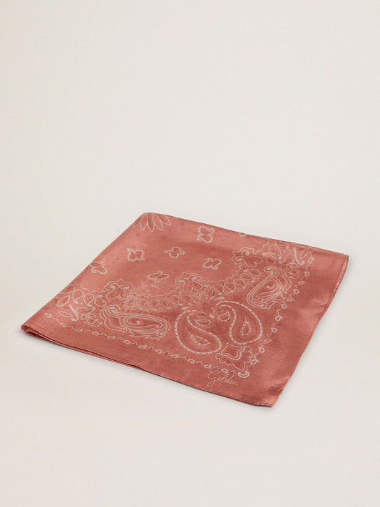 Old rose scarf with paisley print - Golden Goose Women|Men