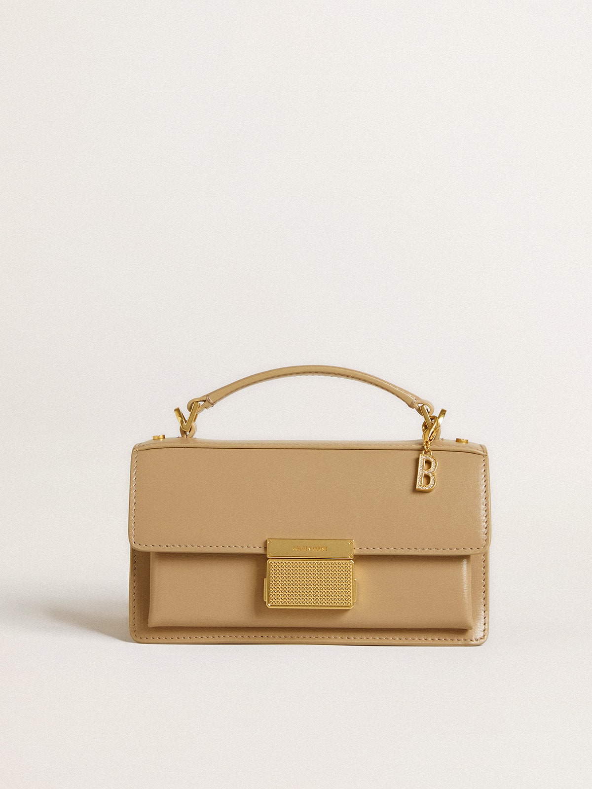 Letter B charm in gold-colored brass with crystals - Golden Goose Women