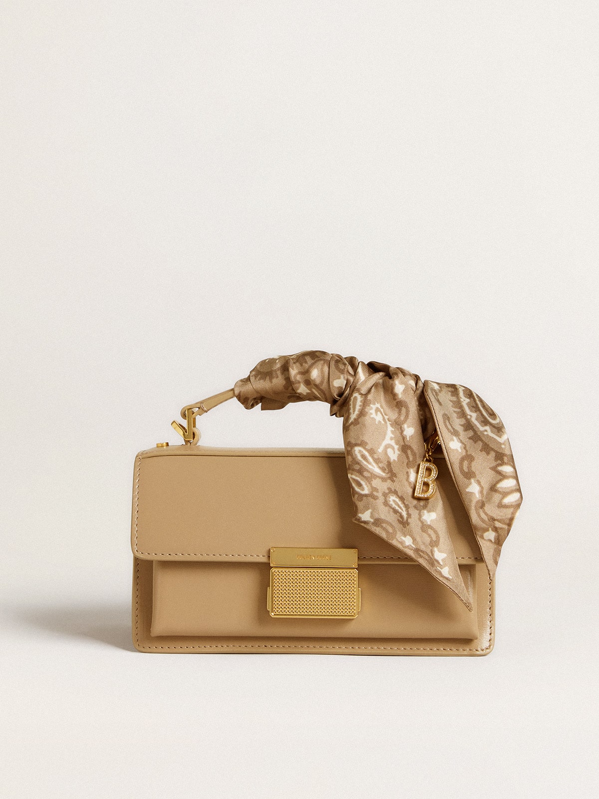 Letter B charm in gold-colored brass with crystals - Golden Goose Women