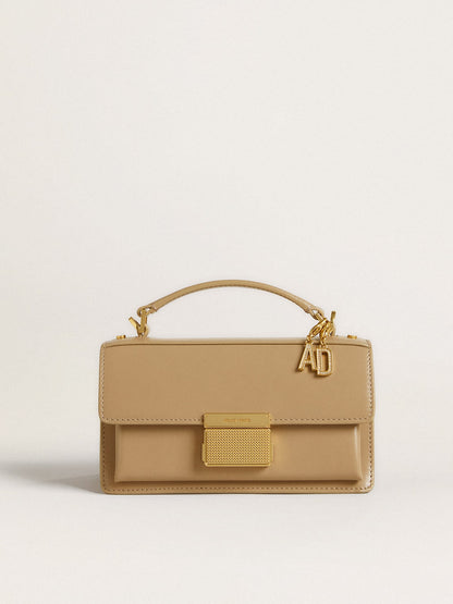 Letter D charm in gold-colored brass with crystals - Golden Goose Women