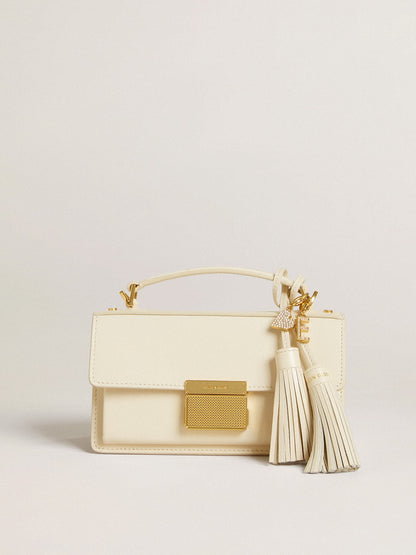 Letter E charm in gold-colored brass with crystals - Golden Goose Women