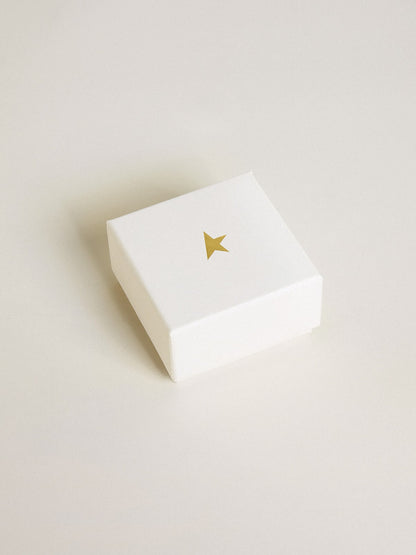 Letter F charm in gold-colored brass with crystals - Golden Goose Women
