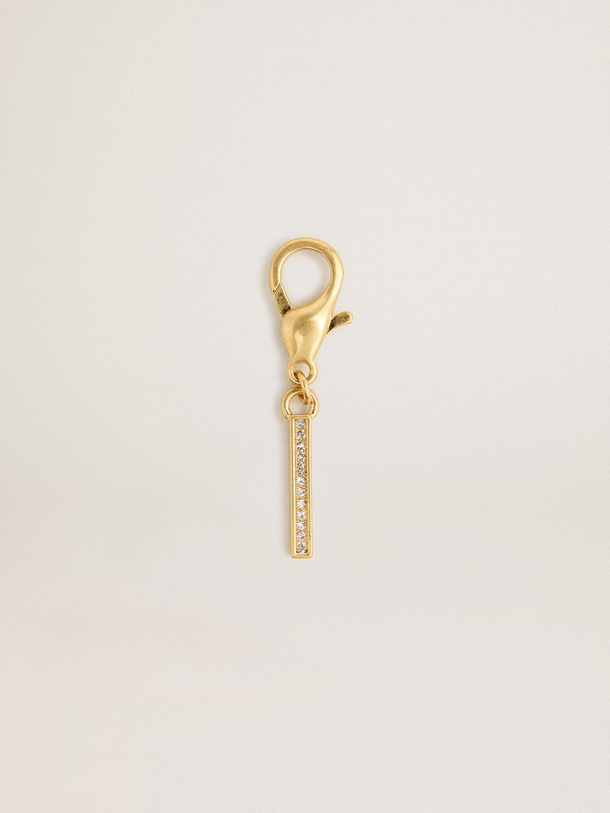 Letter I charm in gold-colored brass with crystals - Golden Goose Women