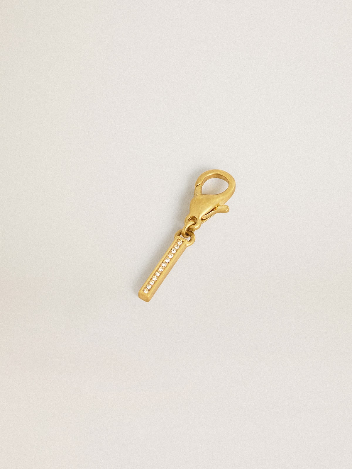 Letter I charm in gold-colored brass with crystals - Golden Goose Women