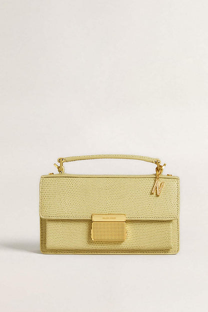 Letter N charm in gold-colored brass with crystals - Golden Goose Women
