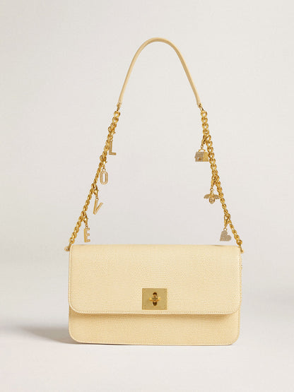 Letter O charm in gold-colored brass with crystals - Golden Goose Women