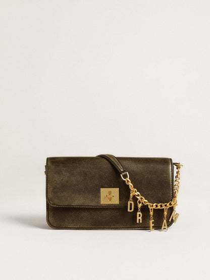 Letter R charm in gold-colored brass with crystals - Golden Goose Women