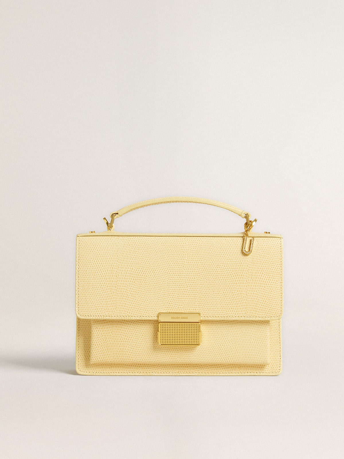 Letter U charm in gold-colored brass with crystals - Golden Goose Women