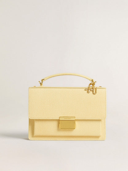 Letter U charm in gold-colored brass with crystals - Golden Goose Women