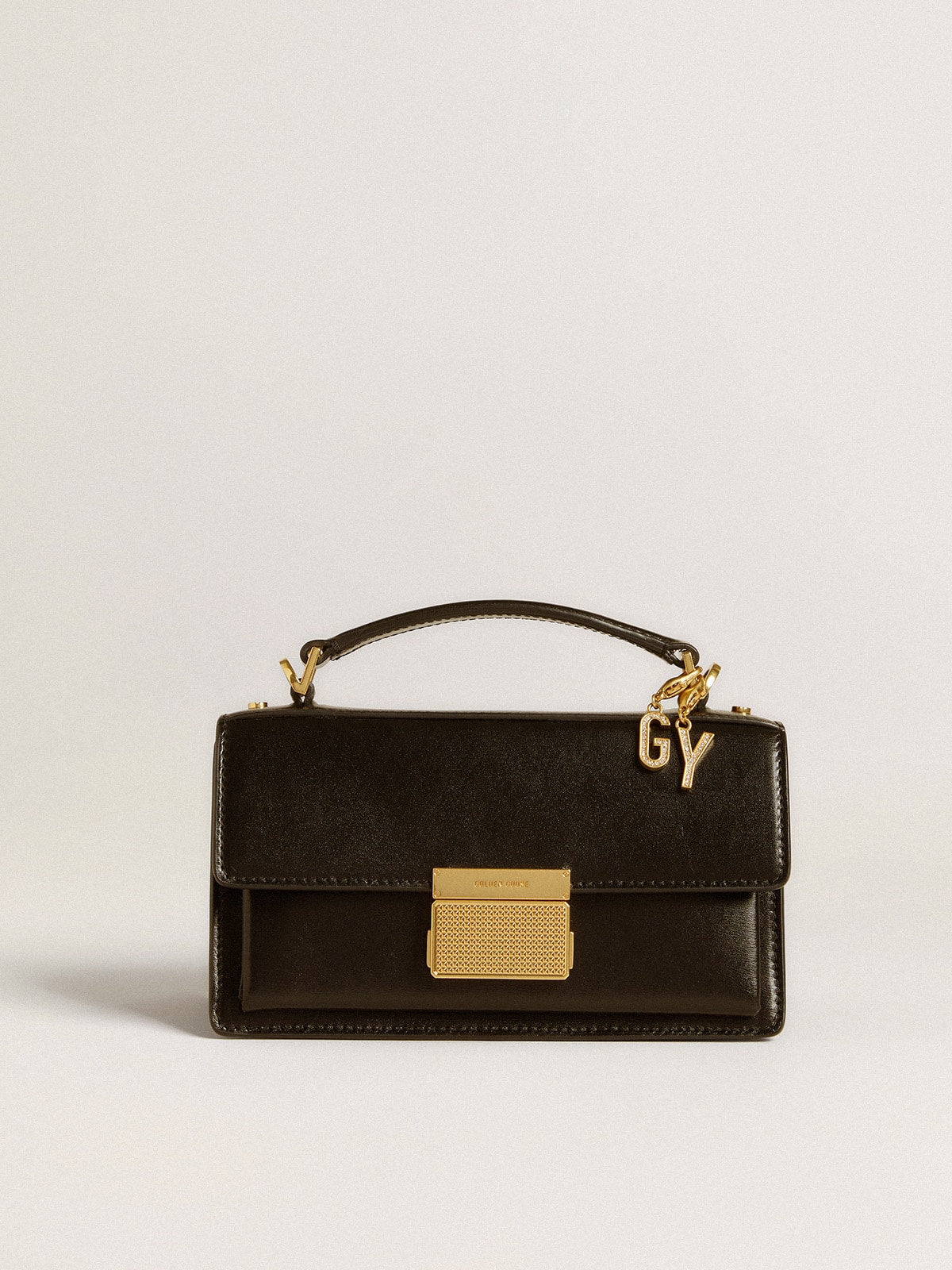 Letter Y charm in gold-colored brass with crystals - Golden Goose Women