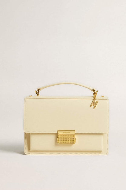 Letter M charm in gold-colored brass with crystals - Golden Goose Women