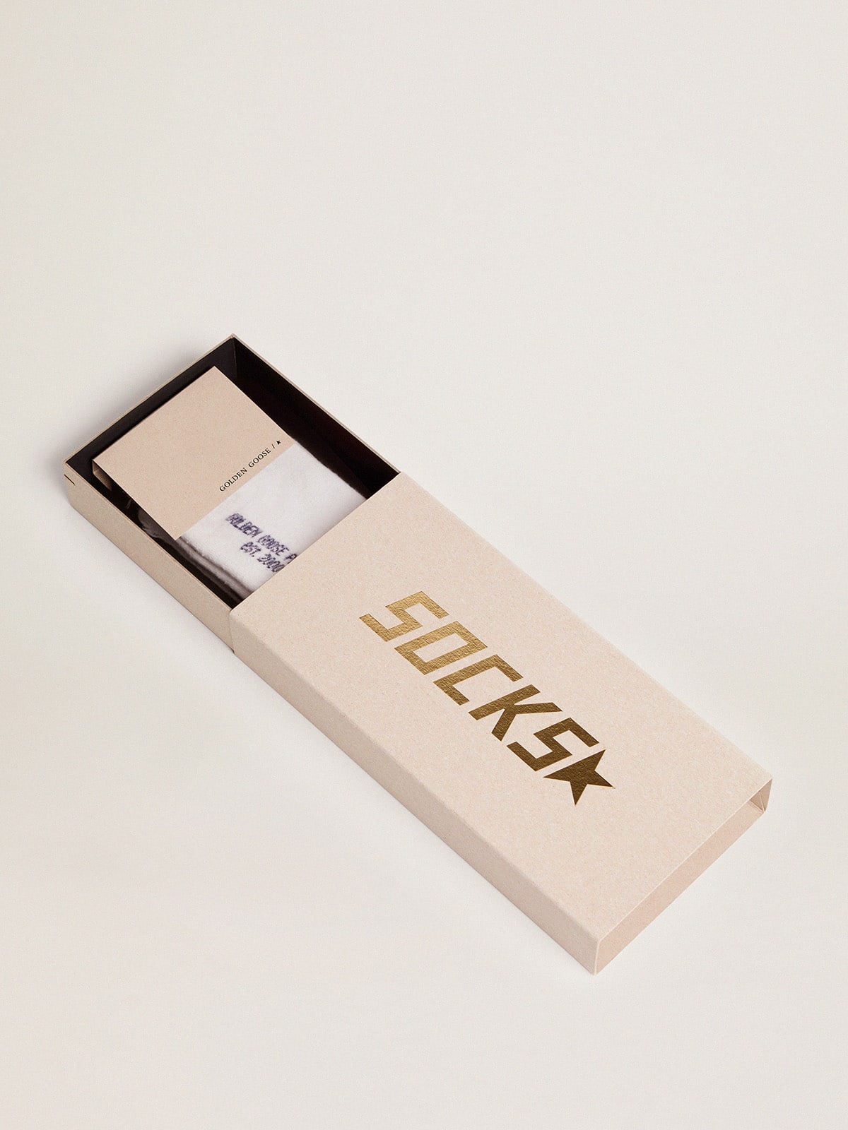 Cotton socks with distressed finishes, blue stripes and logo - Golden Goose Women|Men