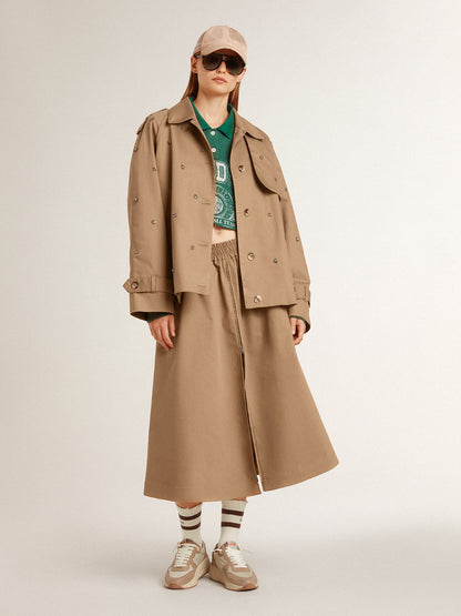 Worn-white socks with distressed details and brown stripes - Golden Goose Women|Men