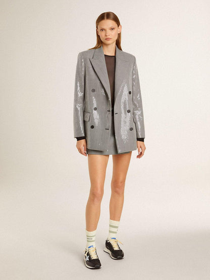 Worn-white socks with distressed details and sage-green stripes - Golden Goose Women|Men