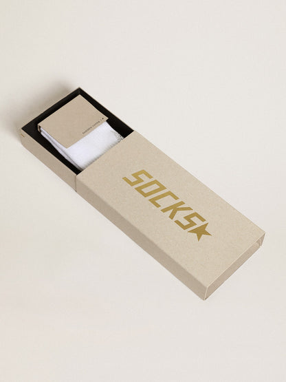 White socks with crystal star on the back - Golden Goose Women|Men