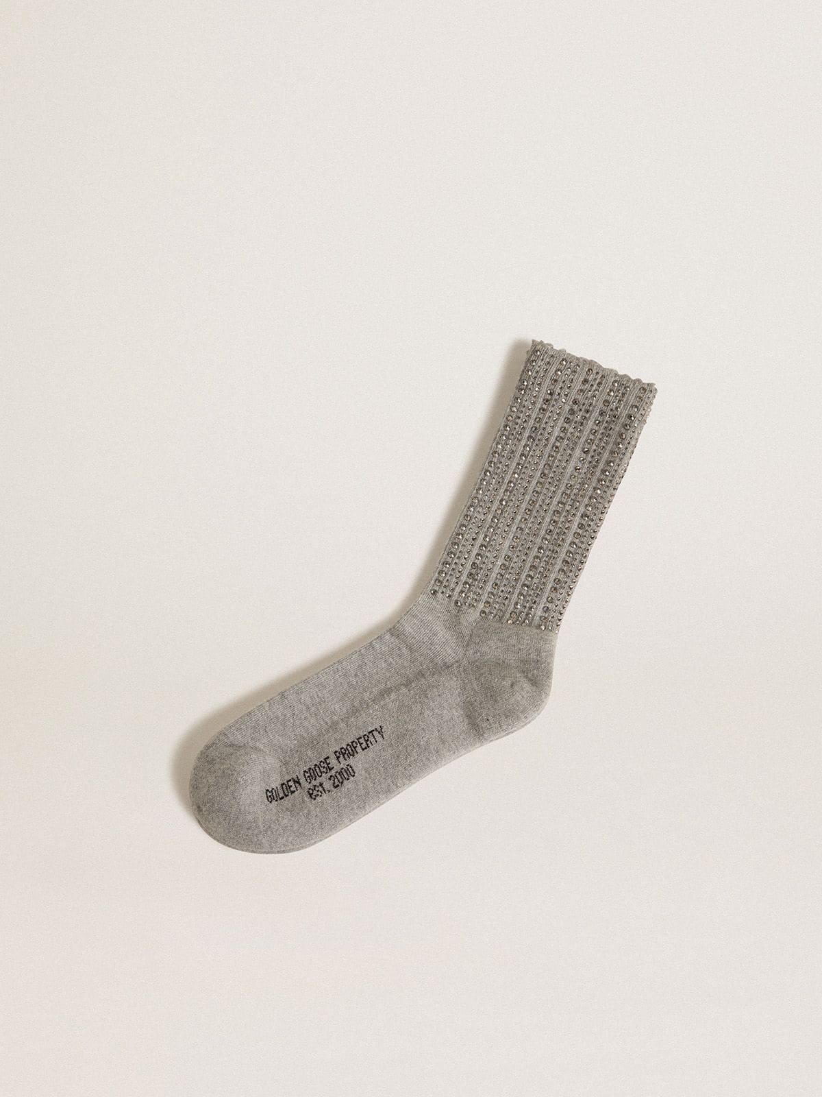 Gray socks with crystals on the leg - Golden Goose Women