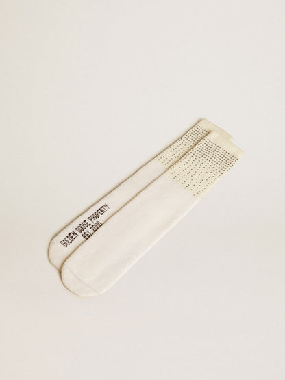 Worn-white socks with applied crystals - Golden Goose Women|Men