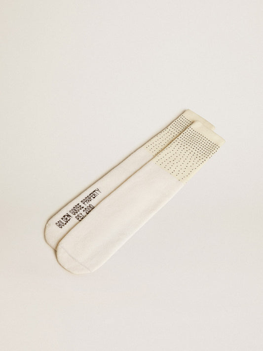 Worn-white socks with applied crystals - Golden Goose Women|Men