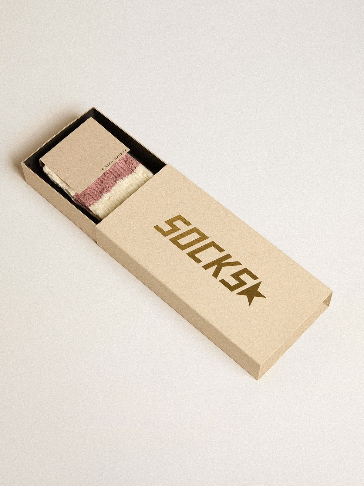 Socks in aged white with multicolor stripes - Golden Goose Women|Men