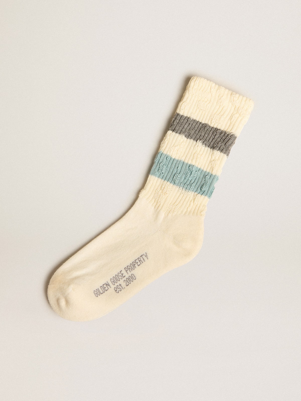 Socks in aged white with two-tone stripes - Golden Goose Women|Men