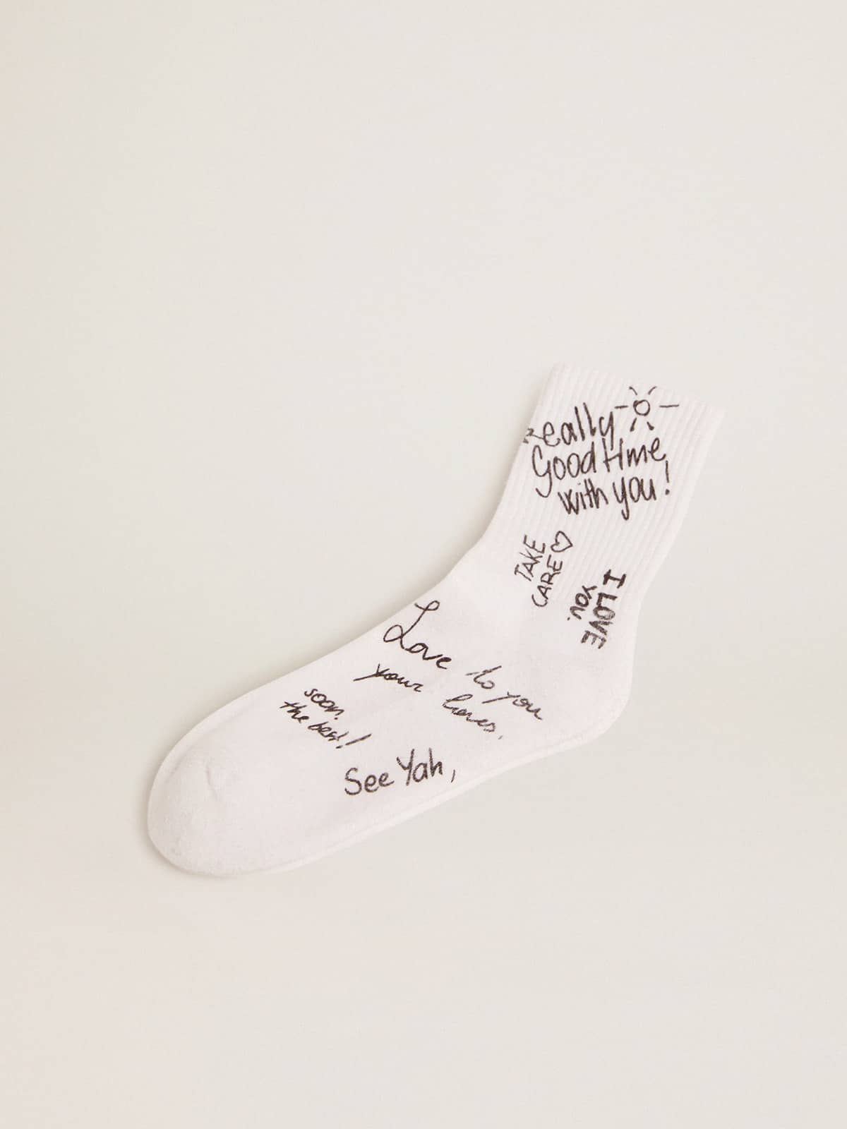 Optical white socks with black lettering - Golden Goose Women|Men