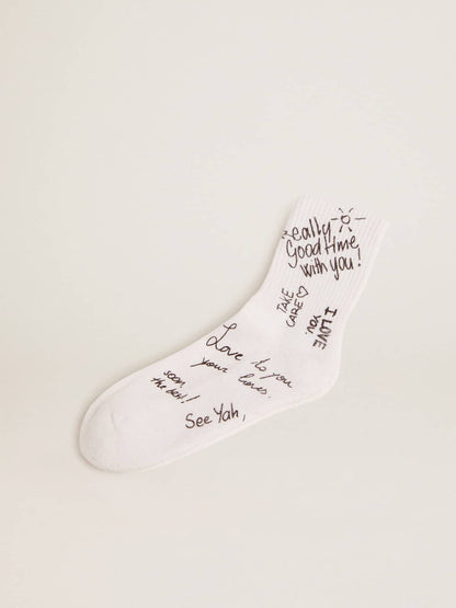 Optical white socks with black lettering - Golden Goose Women|Men