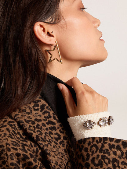 Women's Star antique gold color pendant earrings - Golden Goose Women
